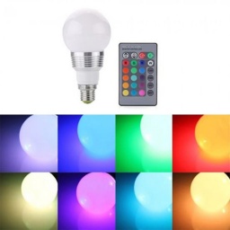 LAMPARA LED 3W E27 C/CONTROL RGB 16JG254