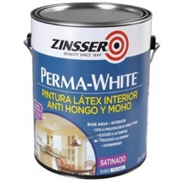 ZINSSER PERMA WHITE ANTIHONGOS SATINADO ACRIL.INT.3.78L.